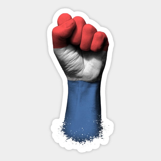 Flag of Netherlands on a Raised Clenched Fist Sticker by jeffbartels